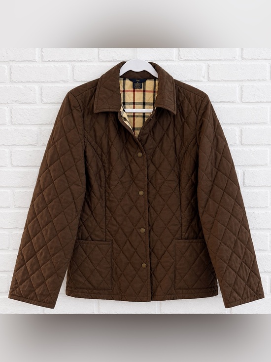 Brooks Brothers Jackets & Blazers - Brooks Brothers Quilted Brown Jacket with Tartan Lining